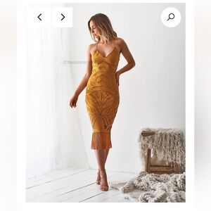 Two Sisters Mustard Midi Dress